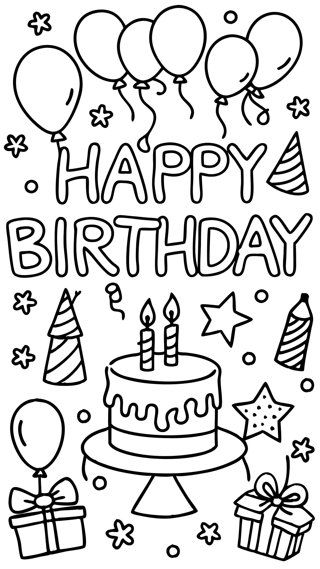 coloring pages happy birthday